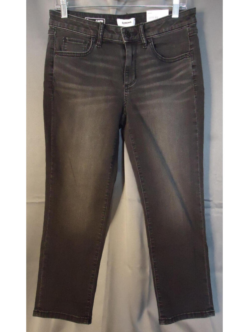 Sonoma Goods For Life Denim Mid Rise Capri Womens Size 6R Black New